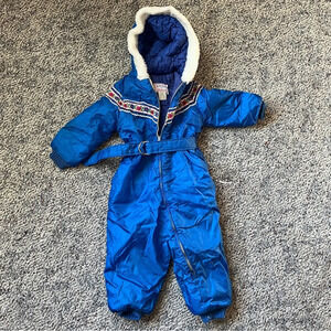 Vintage Size 4T Sno-Mo-Beeler By Wonderalls Kids Snow Suit
Hooded, Lined, Belted